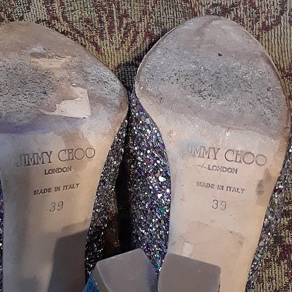 Jimmy Choo multicolor glitter platform shoes size 9 or 39 EU - Picture 7 of 8